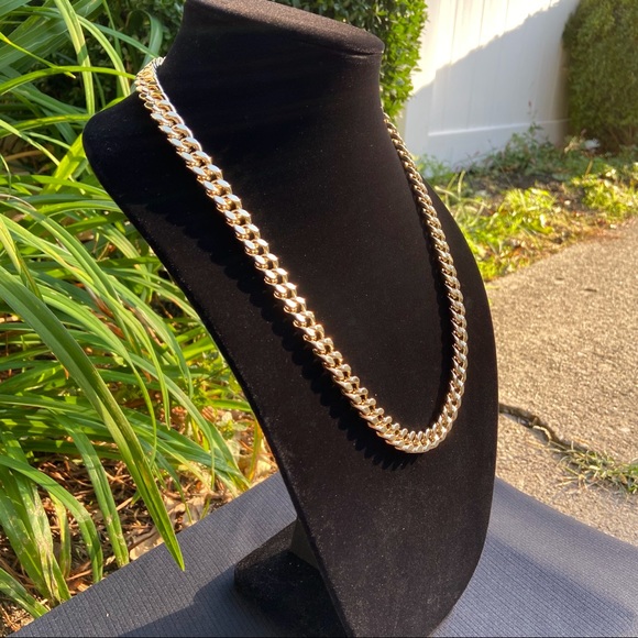 Gold chain 14k stamped Cuban 24in 10mm Box Style - Picture 2 of 4